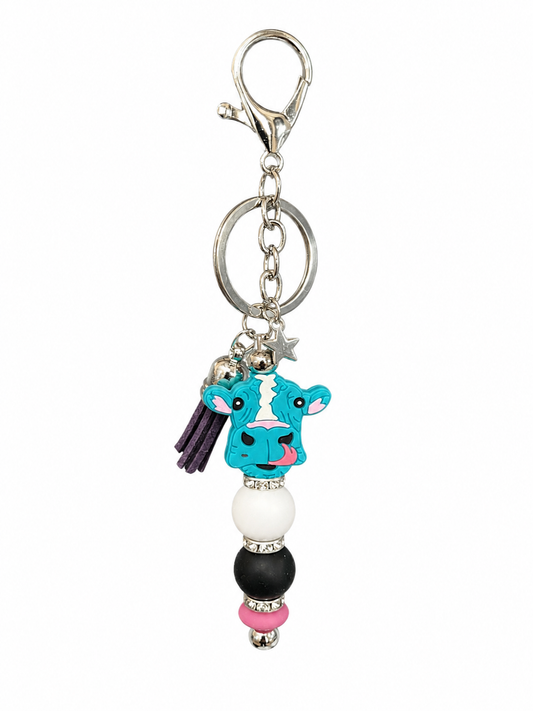 Bluebell Cow Keychain
