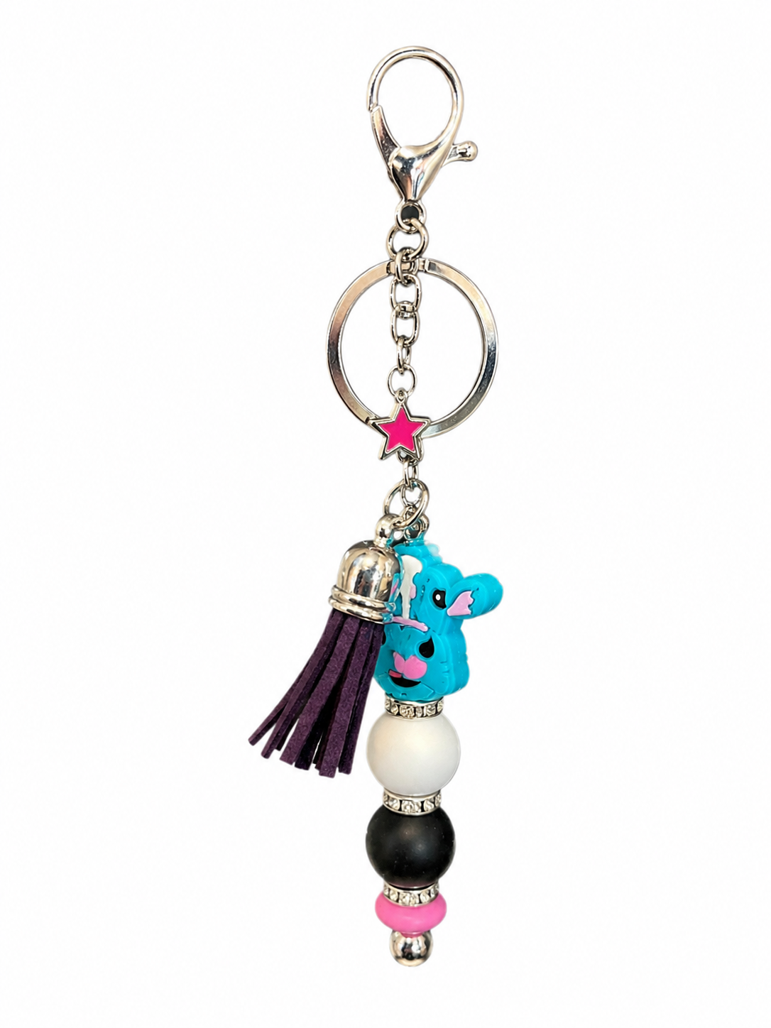 Bluebell Cow Keychain