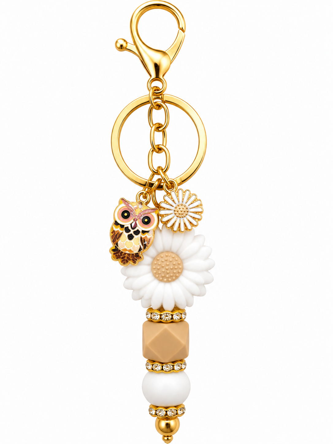 Cream Blossom Keychain